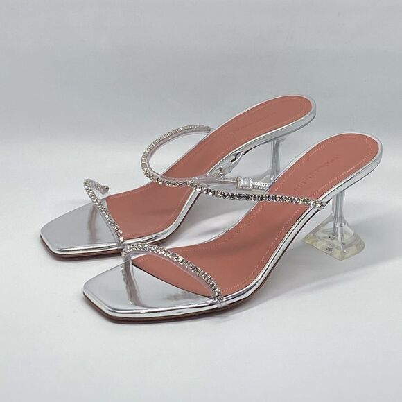 Amina Muaddi Gilda embellished PVC mules size 36.5 - Picture 6 of 14